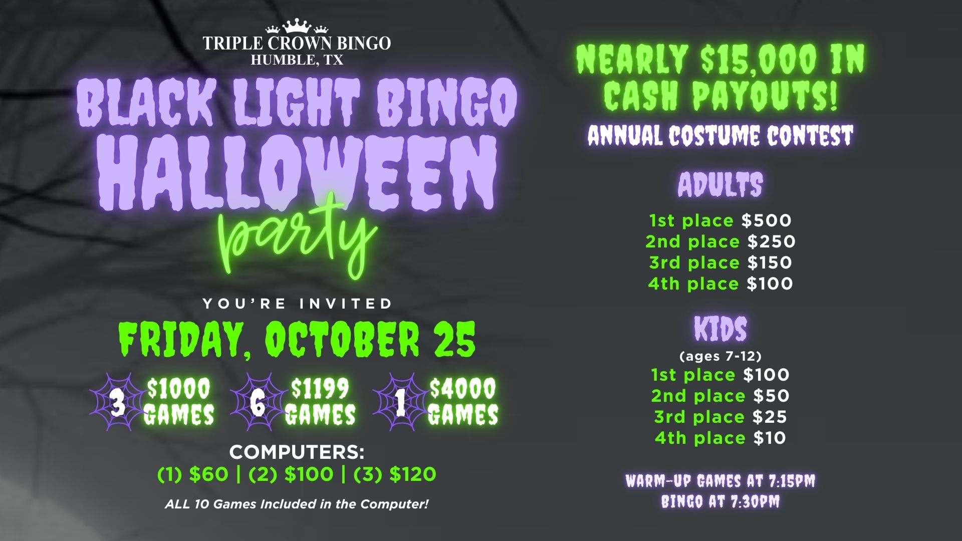 Black Light Bingo Party