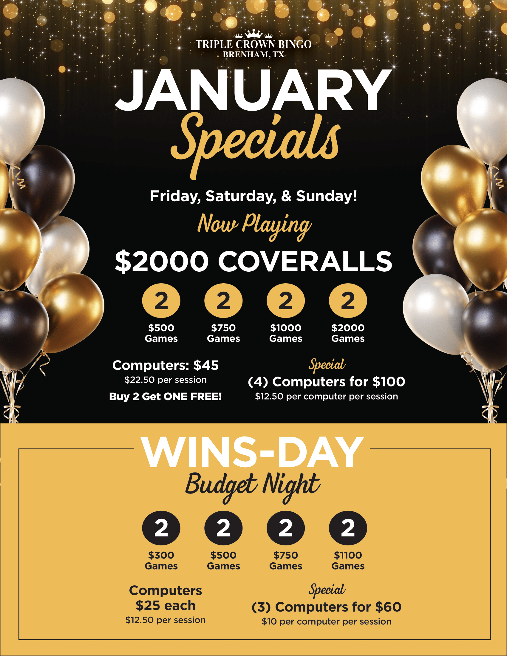 JANUARY Specials!