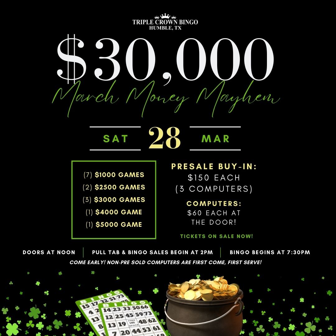 $30,000 MARCH MONEY MAYHEM!