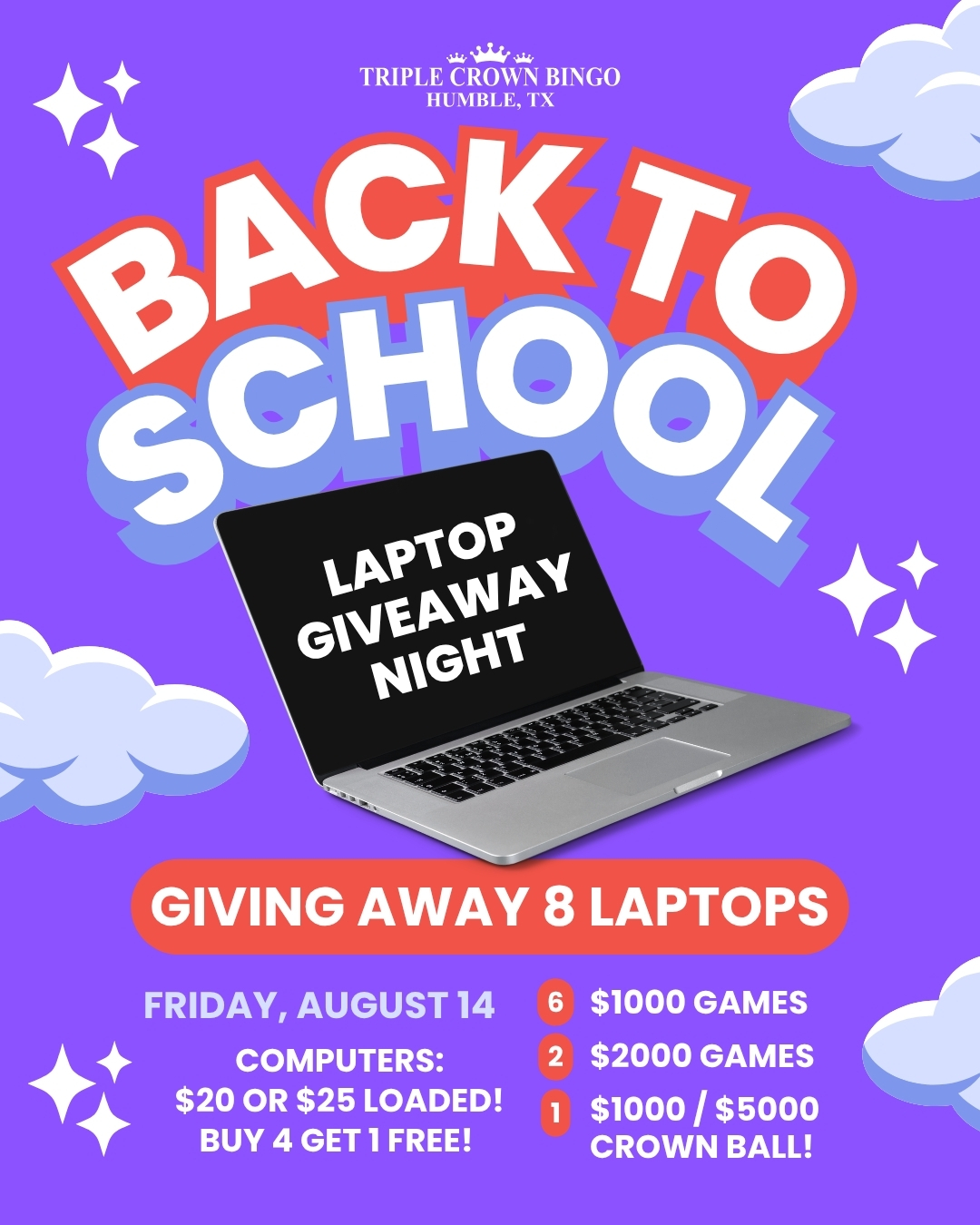 BACK TO SCHOOL LAPTOP GIVEAWAY NIGHT